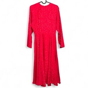 Vintage 70s Geoffrey Craig Petites Red Long Sleeve Dress
